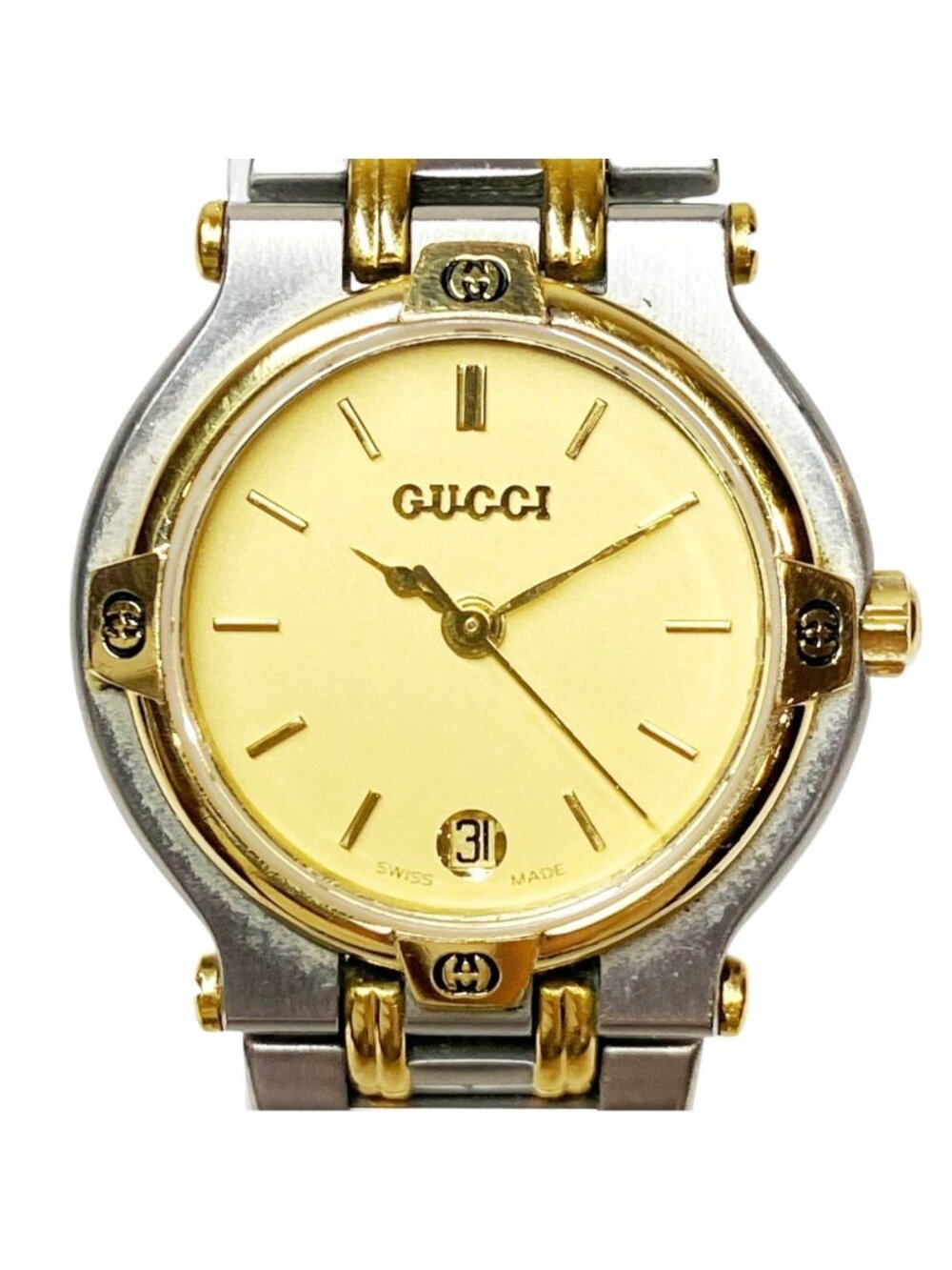Gucci Watch SS Quartz Gold Dial